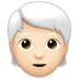 🧑🏻‍🦳 person: light skin tone, white hair display on Apple